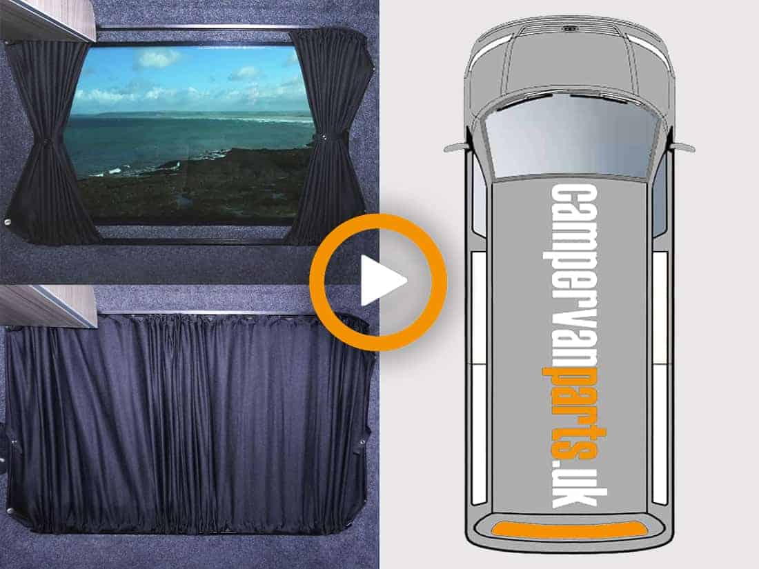 VW T6 Screen Cover DELUXE Wrap Window Curtain Black Out Blind - Foto 10