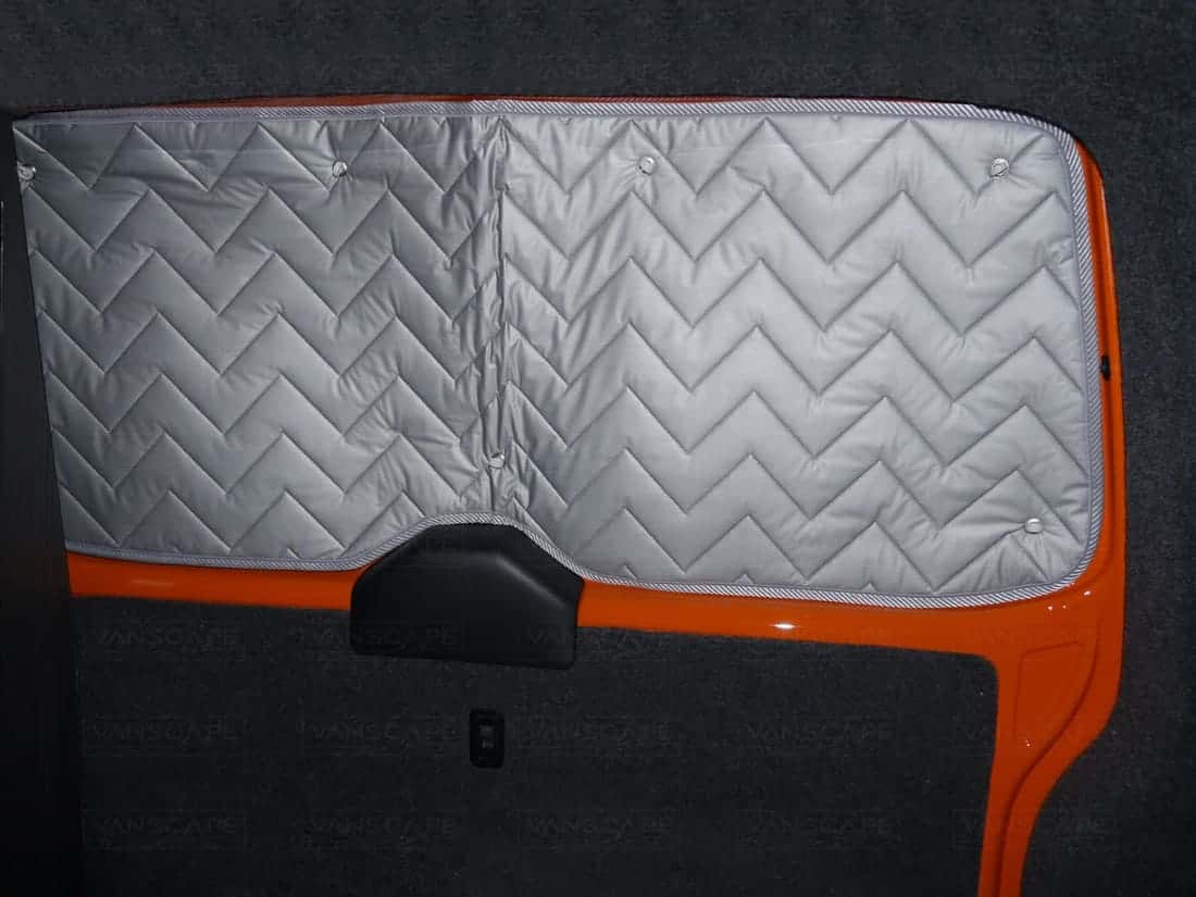 VW-Volkswagen-T5-T6-T6.1 Campervan-Blackout-Thermal-silver-screens-blinds-covers-Sliding-door-glass-rear sides window glass boot camper van vanscape vanlife parts accessories temperature control regulate transporter warm