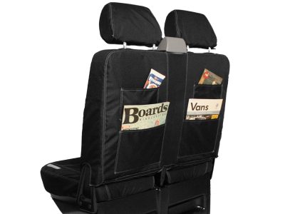 VW T5/T6 Front Bench/Double Seat Cover - Black with Grey Stitch