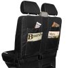 VW T5/T6 Front Bench/Double Seat Cover - Black, Grey Panel with Hibiscus - Image 2