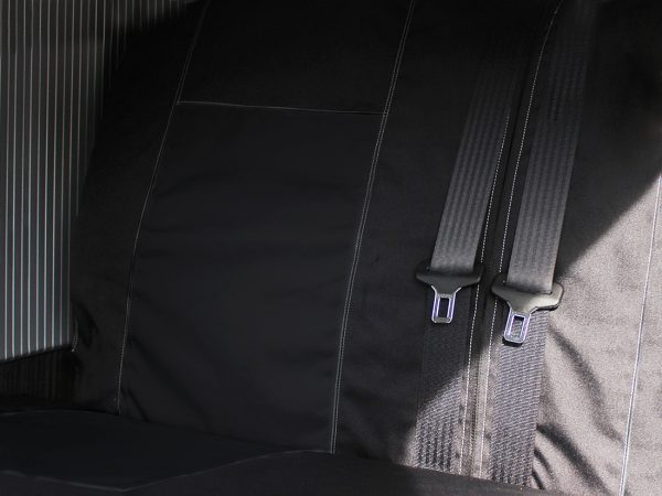 112 Wide SCOPEMA RIB Seat Cover - Black with Grey Stitching