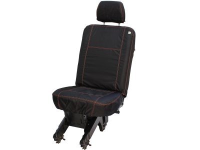 VW T6 Kombi Single Seat Cover - Black with Orange Stitch