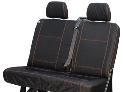 VW T6 Kombi Double Black with just orange stitch